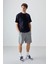 Lacivert Pamuklu Kalın Yumuşak Dokulu Oversize Fit Basic Erkek T-Shirt - 88378 3