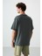 Haki %100 Pamuk Kalın Yumuşak Dokulu Oversize Fit Baskılı Erkek T-Shirt - 88360 5