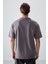 Koyu Gri Pamuklu Kalın Yumuşak Dokulu Oversize Fit Basic Erkek T-Shirt - 88377 5