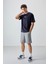Lacivert Pamuklu Kalın Yumuşak Dokulu Oversize Fit Baskılı Erkek T-Shirt - 88374 2