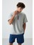 Taş %100 Pamuk Kalın Yumuşak Dokulu Oversize Fit Baskılı Erkek T-Shirt - 88360 4