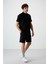 Siyah Pamuklu Kalın Yumuşak Dokulu Polo Yaka Oversize Fit Basic Erkek T- Shirt - 88381 3