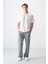 Ekru Pamuklu Kalın Yumuşak Dokulu Oversize Fit Basic Erkek T-Shirt - 88377 4