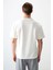 Ekru Pamuklu Kalın Yumuşak Dokulu Oversize Fit Basic Erkek T-Shirt - 88377 5