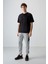 Siyah Pamuklu Kalın Yumuşak Dokulu Oversize Fit Baskılı Erkek T-Shirt - 88373 3
