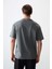 Haki Pamuklu Kalın Yumuşak Dokulu Oversize Fit Baskılı Erkek T-Shirt - 88373 5