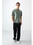 Açık Yeşil Pamuklu Kalın Yumuşak Dokulu Oversize Fit Basic Erkek T-Shirt - 88378 3