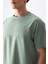 Açık Yeşil Pamuklu Kalın Yumuşak Dokulu Oversize Fit Basic Erkek T-Shirt - 88378 4