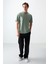 Açık Yeşil Pamuklu Kalın Yumuşak Dokulu Oversize Fit Basic Erkek T-Shirt - 88378 5