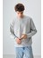 Taş Pamuk Yumuşak Dokulu Standart Fit Basic Erkek Sweatshirt - 88363 2