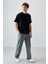 Siyah Pamuklu Kalın Yumuşak Dokulu Oversize Fit Baskılı Erkek T-Shirt - 88375 2