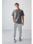Koyu Gri %100 Pamuk Kalın Yumuşak Dokulu Oversize Fit Basic Erkek T-Shirt - 88353 2