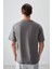Koyu Gri %100 Pamuk Kalın Yumuşak Dokulu Oversize Fit Basic Erkek T-Shirt - 88353 5