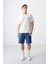 Ekru Pamuklu Kalın Yumuşak Dokulu Oversize Fit Baskılı Erkek T-Shirt - 88373 2