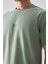 Açık Yeşil Pamuklu Kalın Yumuşak Dokulu Oversize Fit Baskılı Erkek T-Shirt - 88373 3