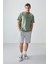 Açık Yeşil Pamuklu Kalın Yumuşak Dokulu Oversize Fit Baskılı Erkek T-Shirt - 88373 4