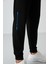 Kar Melanj - Siyah Pamuklu Kalın Yumuşak Dokulu Comfort Fit Baskılı Erkek Eşofman Takım - 85239 5