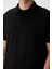 Siyah Pamuklu Kalın Yumuşak Dokulu Polo Yaka Oversize Fit Basic Erkek T- Shirt - 88381 2