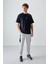 Lacivert Pamuklu Kalın Yumuşak Dokulu Oversize Fit Baskılı Erkek T-Shirt - 88373 4