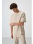 Bej Pamuklu Kalın Yumuşak Dokulu Oversize Fit Nakışlı Erkek Eşofman Takım - 85252 4