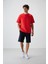 Fiesta - Lacivert Pamuklu Kalın Yumuşak Dokulu Oversize Fit Basic Erkek Şort Takım - 85249 1