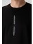 Siyah Pamuklu Kalın Yüzeyi Dokulu Oversize Fit Baskılı Erkek T-Shirt - 88366 3