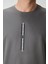 Koyu Gri Pamuklu Kalın Yüzeyi Dokulu Oversize Fit Baskılı Erkek T-Shirt - 88366 3