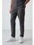 Haki Pamuklu Kalın Yumuşak Dokulu Oversize Fit Nakışlı Erkek Eşofman Takım - 85252 3