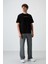 Siyah Pamuklu Kalın Yüzeyi Dokulu Oversize Fit Baskılı Erkek T-Shirt - 88365 2