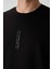 Siyah Pamuklu Kalın Yüzeyi Dokulu Oversize Fit Baskılı Erkek T-Shirt - 88368 4