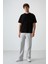 Siyah Pamuklu Kalın Yüzeyi Dokulu Oversize Fit Baskılı Erkek T-Shirt - 88370 2