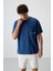 Parlament Pamuklu Kalın Yüzeyi Dokulu Oversize Fit Baskılı Erkek T-Shirt - 88370 1