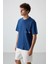 Parlament Pamuklu Kalın Yüzeyi Dokulu Oversize Fit Baskılı Erkek T-Shirt - 88370 4