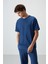Parlament Waffle İnterlok Yüzeyi Dokulu Oversize Fit Basic Erkek T-Shirt - 88380 1
