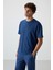 Parlament Waffle İnterlok Yüzeyi Dokulu Oversize Fit Basic Erkek T-Shirt - 88380 4