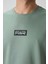 Açık Yeşil Pamuklu Kalın Yüzeyi Dokulu Oversize Fit Baskılı Erkek T-Shirt - 88367 3