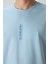 Açık Mavi Pamuklu Kalın Yüzeyi Dokulu Oversize Fit Baskılı Erkek T-Shirt - 88368 3