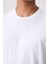 Beyaz Polyester Nefes Alan Dokulu İnce Esnek Standart Fit Erkek Performans T-Shirt - 88383 3