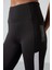 Siyah Polyester Esnek Standart Fit Performans Kadın Tayt Takım - 95332 4