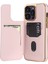 iPhone 15 Pro Max Kılıf Kart Tutucu Çubuğu Pu Deri Kaplamalı Pc Telefon Kapağı-Pembe (Yurt Dışından) 3