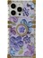iPhone 13 Pro Için Metal Köşeler Tpu+Pc Çiçek Desenli Telefon Kılıfı Kickstand-Mor (Yurt Dışından) 1