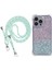 iPhone 15 Pro Için Çift Renkli Degrade Kılıf Anti-Damla Tpu+Uzun Askılı Akrilik Telefon Kılıfı-Pembe+Yeşil (Yurt Dışından) 1