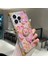 iPhone 15 Pro Max Için Çiçek Desenli Tpu+Pc Telefon Kılıfı Halkalı Kickstand-Pembe (Yurt Dışından) 5