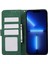 iPhone 13 Pro Için Cüzdan Kılıf Rfıd Engelleme Ekleme Renkli Deri Telefon Kapağı-Yeşil (Yurt Dışından) 2