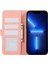 iPhone 13 Pro Için Cüzdan Kılıf Rfıd Engelleme Ekleme Renkli Deri Telefon Kapağı-Pembe (Yurt Dışından) 2