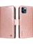 iPhone 12/12 Pro Deri Kılıf Cüzdan Koruyucu Telefon Kapağı-Gül Altın (Yurt Dışından) 1