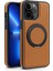 iPhone 13 Pro Max Kılıf Magsafe Deri+Pc+Tpu ile Uyumlu Kickstand Telefon Kılıfı-Kahverengi (Yurt Dışından) 2