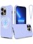iPhone 13 Pro Kılıf Magsafe ile Uyumlu Dalgalanma Dokulu Sıvı Silikon Telefon Kılıfı-Mor (Yurt Dışından) 1