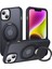 iPhone 13/14 Için Manyetik Kılıf Halkası Kickstand Pc+Tpu Telefon Kapağı-Mat Siyah (Yurt Dışından) 1