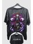 Oversize Black Clover Asta V4 Sırt Baskılı Yıkamalı T-Shirt, Anime Baskılı Eskitme Tişört 1